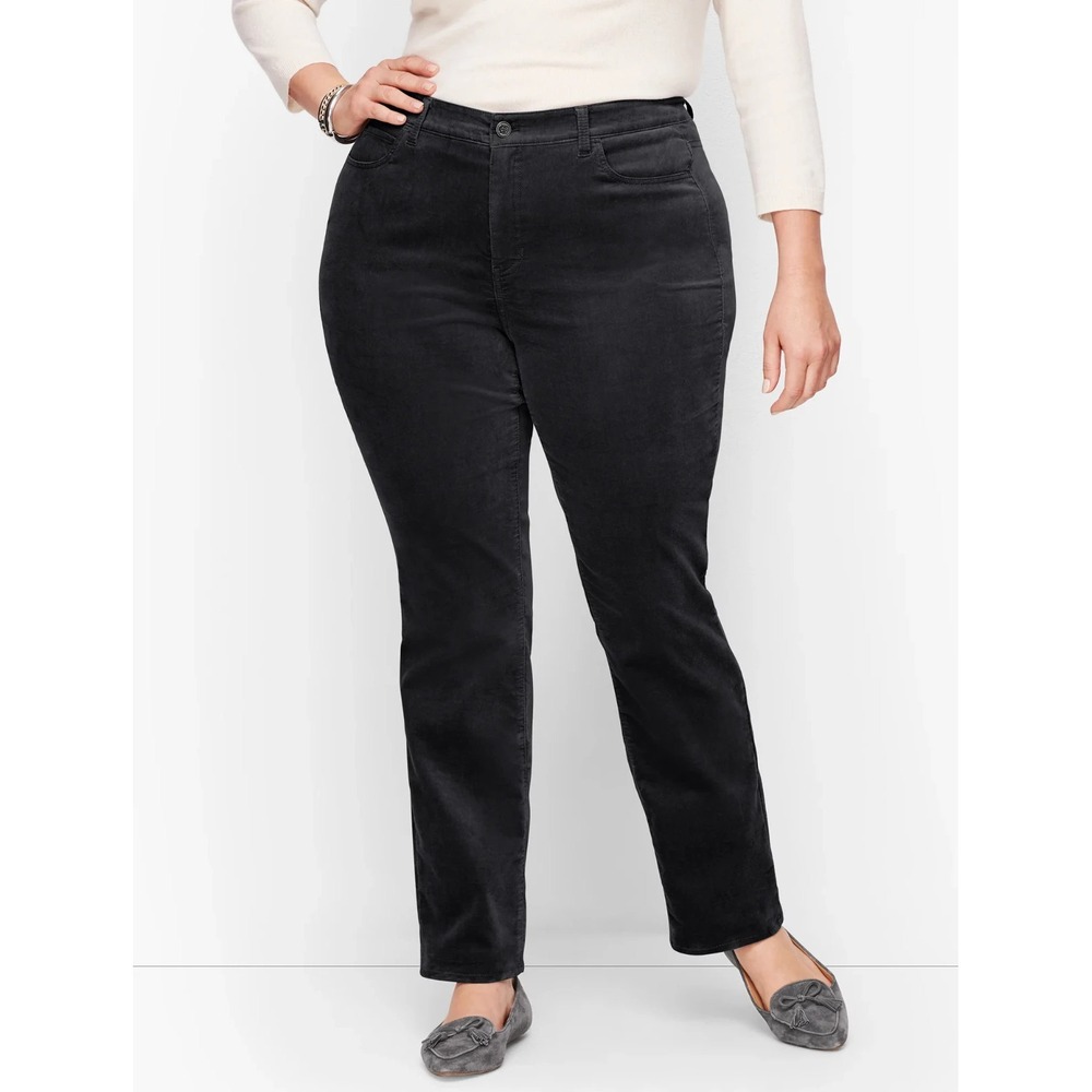 Talbots Flawless Pants Womens 24W Black Cotton Blend High Waist Straight Leg